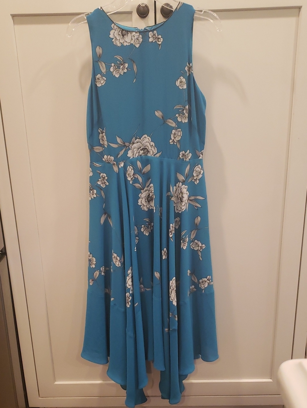White House Black Market Teal Blue Floral Dress